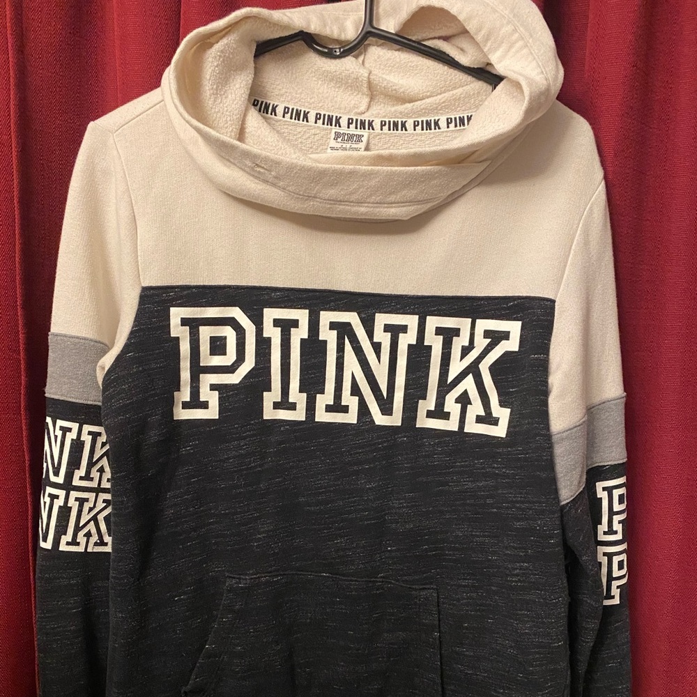 Pink-Three‎ tone stripe sweatshirt-Size: Small